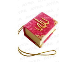 054K Kadife Kaplı Mini Boy Askılı Kuranı Kerim - 3
