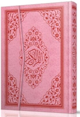 063S Mühürlü Çanta Boy Pembe Kurani Kerim Sert Kapak - 1