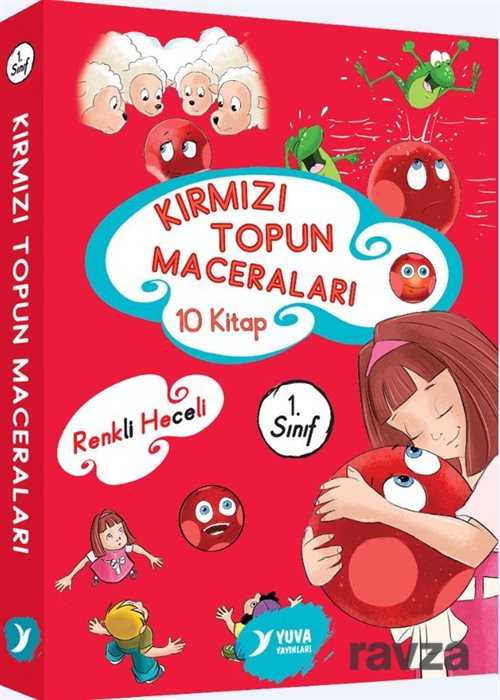 1. Sınıf Kırmızı Topun Maceraları Renkli Heceli-Düz Yazı (10 Kitap) - Yuva Yayınları
