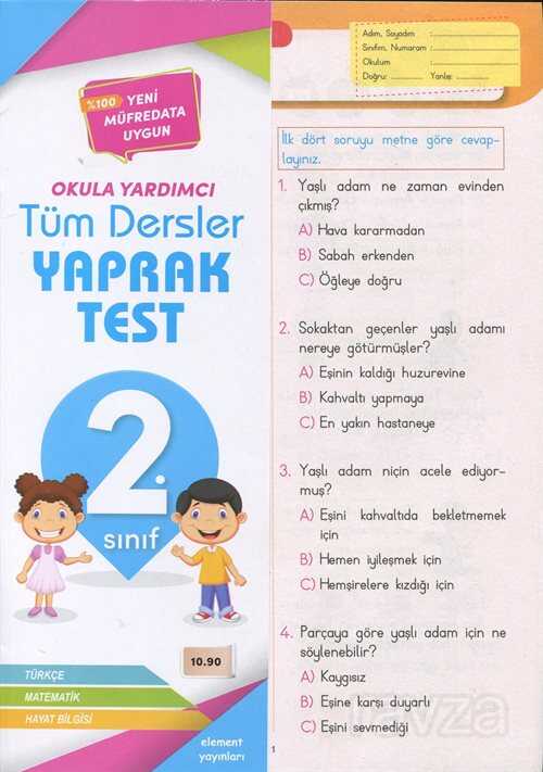 2. Sınıf Tüm Dersler Yaprak Test - 4 Element Yayınları