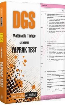 2022 DGS Matematik-Türkçe Çek Kopar Yaprak Test - 1