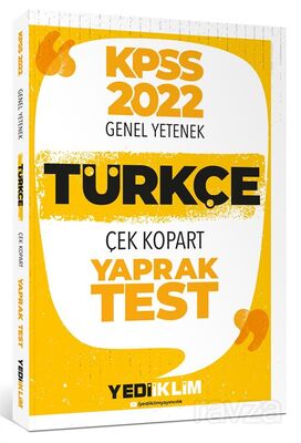 2022 KPSS Lisans Genel Yetenek Türkçe Çek Kopart Yaprak Test - 1