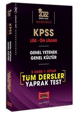 2022 KPSS Lise Ön Lisans GY GK 5 Ders 1 Kitap Tüm Dersler Yaprak Test - 1