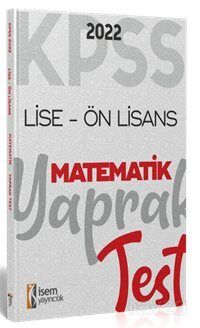 2022 KPSS Ortaöğretim Ön Lisans Genel Kültür Matematik Yaprak Test - 1