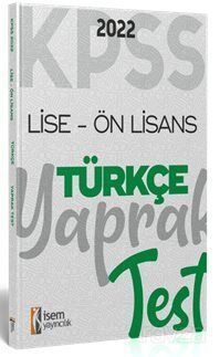 2022 KPSS Ortaöğretim Ön Lisans Genel Kültür Türkçe Yaprak - 1