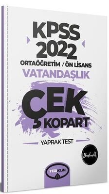 2022 KPSS Ortaöğretim Ön Lisans Genel Kültür Vatandaşlık Çek Kopart Yaprak Test - 1