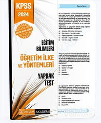 2024 KPSS Eğitim Bilimleri Öğretim İlke ve Yöntemleri Yaprak Test - Pegem Akademi Yayıncılık (Sınav Kitapları)