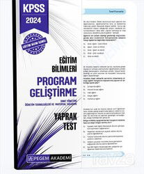 2024 KPSS Eğitim Bilimleri Program Geliştirme Yaprak Test - Pegem Akademi Yayıncılık (Sınav Kitapları)
