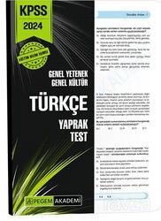 2024 KPSS Genel Yetenek Genel Kültür Türkçe Yaprak Test - Pegem Akademi Yayıncılık (Sınav Kitapları)