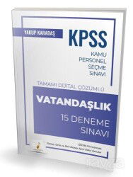2025 KPSS Vatandaşlık Tamamı Dijital Çözümlü 15 Deneme Sınavı - Pelikan Tıp Teknik Yayınları