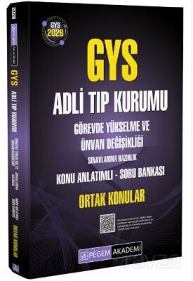 2026 GYS Adli Tıp Kurumu Görevde Yükselme ve Ünvan Değişikliği Sınavlarına Hazırlık Konu Anlatımlı S - 1