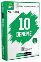 2026 KPSS Genel Yetenek Genel Kültür Ön Lisans Tamamı Çözümlü 10 Deneme - Pegem Akademi Yayıncılık