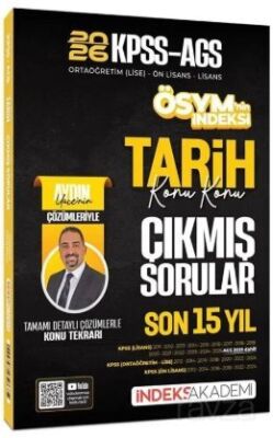 2026 KPSS MEB-AGS Tarih ÖSYM nin İndeksi Çıkmış Sorular Son 15 Yıl Konu Konu Çözümlü - 1