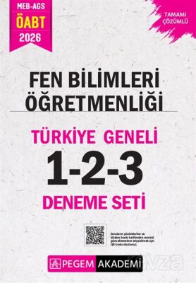2026 MEB AGS ÖABT Fen Bilimleri Öğretmenliği Tamamı Çözümlü Türkiye Geneli 1-2-3 (3'lü Deneme Seti) - Pegem Akademi Yayıncılık