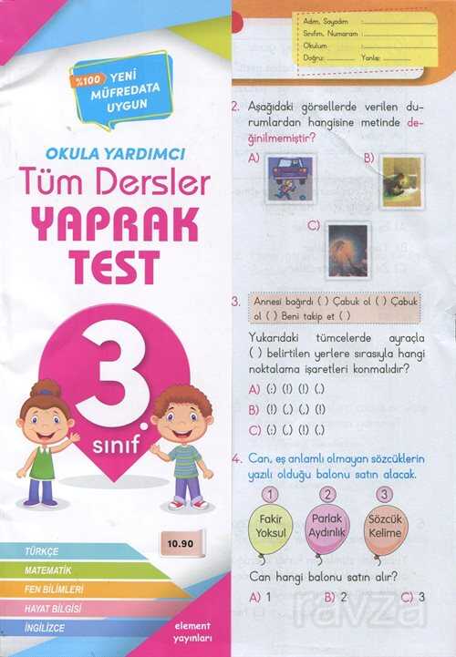 3. Sınıf Tüm Dersler Yaprak Test - 4 Element Yayınları