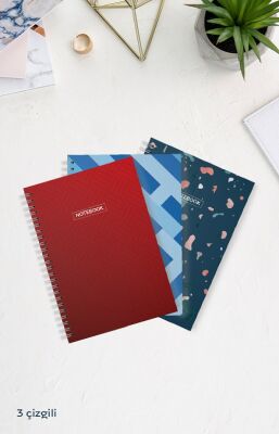 (3’lü Paket) Çizgili Defter A4 Karton Kpk. 70 Yaprak - 1