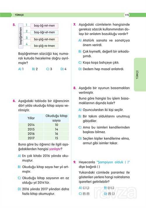 4. Sınıf Vip Tüm Dersler Soru Bankası - 4