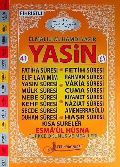 41 Yasin Fihristli Kod:F017 (Cami Boy) - Fetih Yayınları 