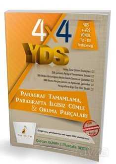 4x4 YDS Seti 2. Kitap Paragraf Tamamlama, Paragrafta İlgisiz Cümle ve Okuma Parçaları - Pelikan Tıp Teknik Yayınları