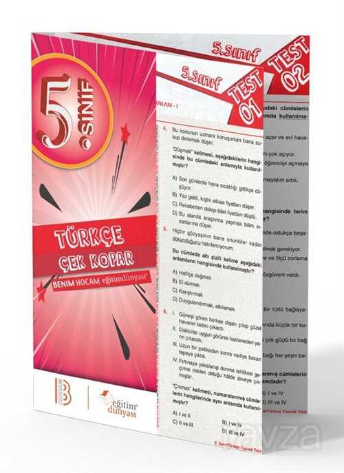 5. Sınıf Türkçe Çek Kopar Yaprak Test - Benim Hocam Yayınları