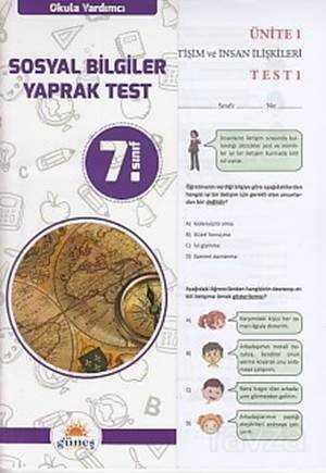 7. Sınıf Sosyal Bilgiler Yaprak Test - Güneş Yayın Dağıtım
