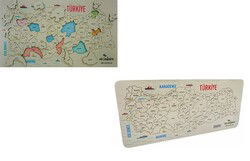80 Parça Ahsap Türkiye Haritasi Puzzle Yapboz - Büyük Boy - Azim Dağıtım Ürünleri