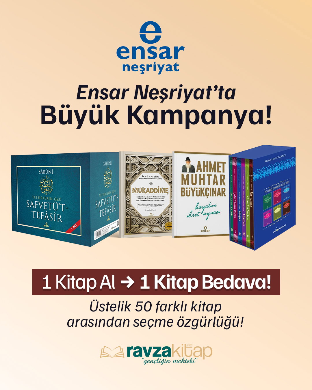  Ensar Neşriyat'tan bir ürün al dilediğin kitap hediye. İncele. 