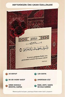 A5 Ayet Duali Kolaj Serisi 20 – Rabbin Seni Hosnut Edecek Noktali Defter - 2