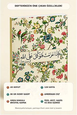 A5 Ayet Duali Kolaj Serisi 25 – Karar Ver ve Tevekkül Et Noktali Defter - 2