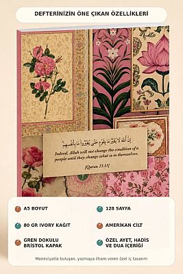 A5 Ayet Duali Kolaj Serisi 3 – Degisim Seninle Baslar (Innallâhe Lâ Yugayyiru) Noktali Defter - 2