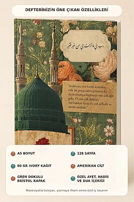 A5 Ayet Duali Kolaj Serisi 5 – Medine’nin Gülü (Rabbî Innî Limâ Enzelte) Noktali Defter - 2