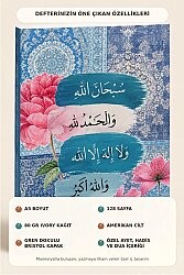 A5 Ayet Duali Kolaj Serisi 7 – Mavi Zikir Bahçesi (Sübhanallah ve Elhamdülillah) Noktali Defter - 2