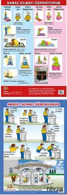 Abdest Namaz Öğreniyorum Posteri (50 x 70 Ebat) - Uysal Yayınları (İstanbul)