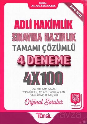 Adli Hakimlik Sınavına Hazırlık Tamamı Karekod Çözümlü 4 Deneme - 1