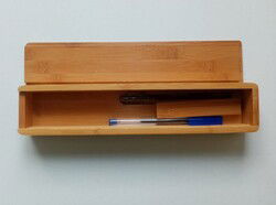 Ahsap Kapaklı Kalem Kutusu - Hobbi Tasarim