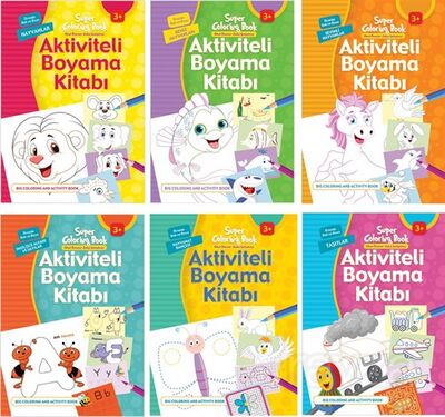 Aktiviteli Boyama Kitapları Seti 2 (6 Kitap) - 1