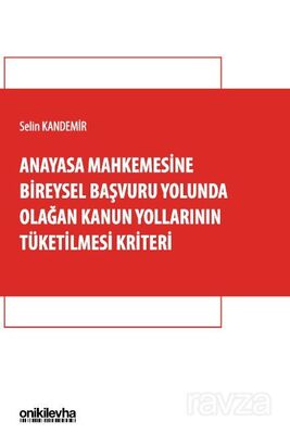 Anayasa Mahkemesine Bireysel Başvuru Yolunda Olağan Kanun Yollarının Tüketilmesi Kriteri - 1