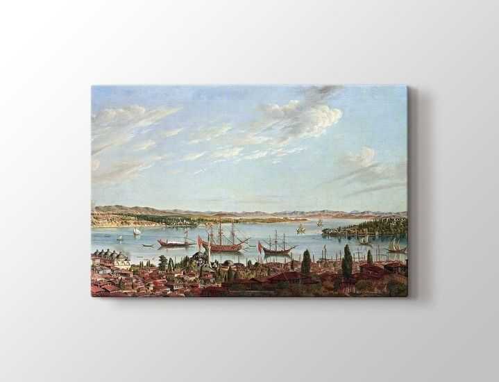 Antonie De Favray - Boğaziçi ve Haliç Panoramik 1770 Tablo |80 X 80 cm| - K4NWS