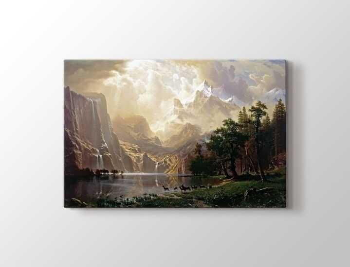 Albert Bierstadt - Among the Sierra Nevada Mountains - California Tablo |50 X 70 cm| - 1