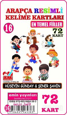 Arapça Resimli Kelime Kartları 16 En Temel Fiiler (72 Kart) - 1