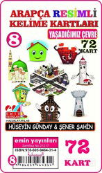 Arapça Resimli Kelime Kartlari 8 / Yasadigimiz Çevre - Emin Yayınları (Bursa)