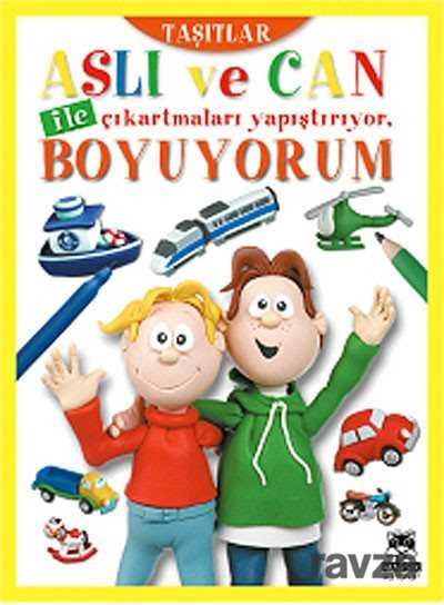 Aslı ve Can ile Çıkartmaları Yapıştırıyor, Boyuyorum - Taşıtlar - Marsık Kitap