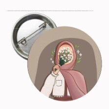 Basörtülü Kiz Islami Igneli Rozet - 2