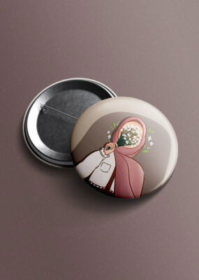 Basörtülü Kiz Islami Igneli Rozet - 1