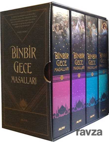 Binbir Gece Masalları (4 Kitap Birarada Kutulu+Ciltli) - Alfa Yayınları