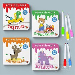 Boya-Sil-Boya (4 Kitap + 5 Kalem Seti) - Uçan Kitap