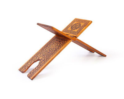 Büyük Boy Selçuklu Yakma Desenli Ahsap Rahle - 3