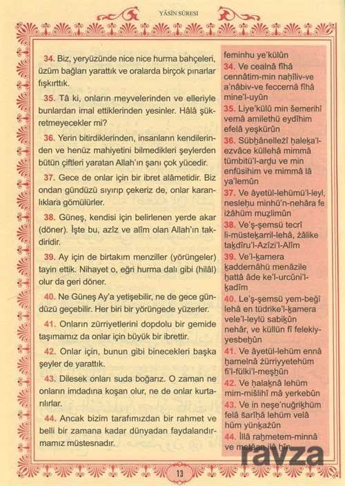 Büyük Cevşen ve Türkçe Meali (Çanta Boy) Transkriptli Türkçe Okunuşu - 598
