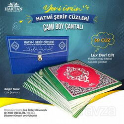 Cami Boy Çantalı Hatmi Şerif 30 Cüz Kur'an-ı Kerim (Mavi Renk) - 1