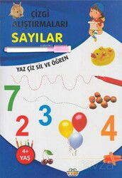 Çizgi Çalışmaları - Sayılar - Yaz Çiz Sil ve Öğren (Kalemli) - 0-6 Yaş Yayınları